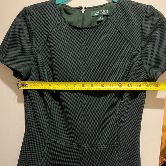 Dark Green Ralph Lauren Short Sleeve Knee Length Dress - Size 4 - Picture 11 of 13